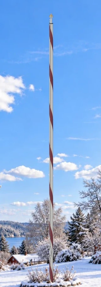 Christmas Candy Cane pārvalks uz karoga masta: Māja ar dārzu